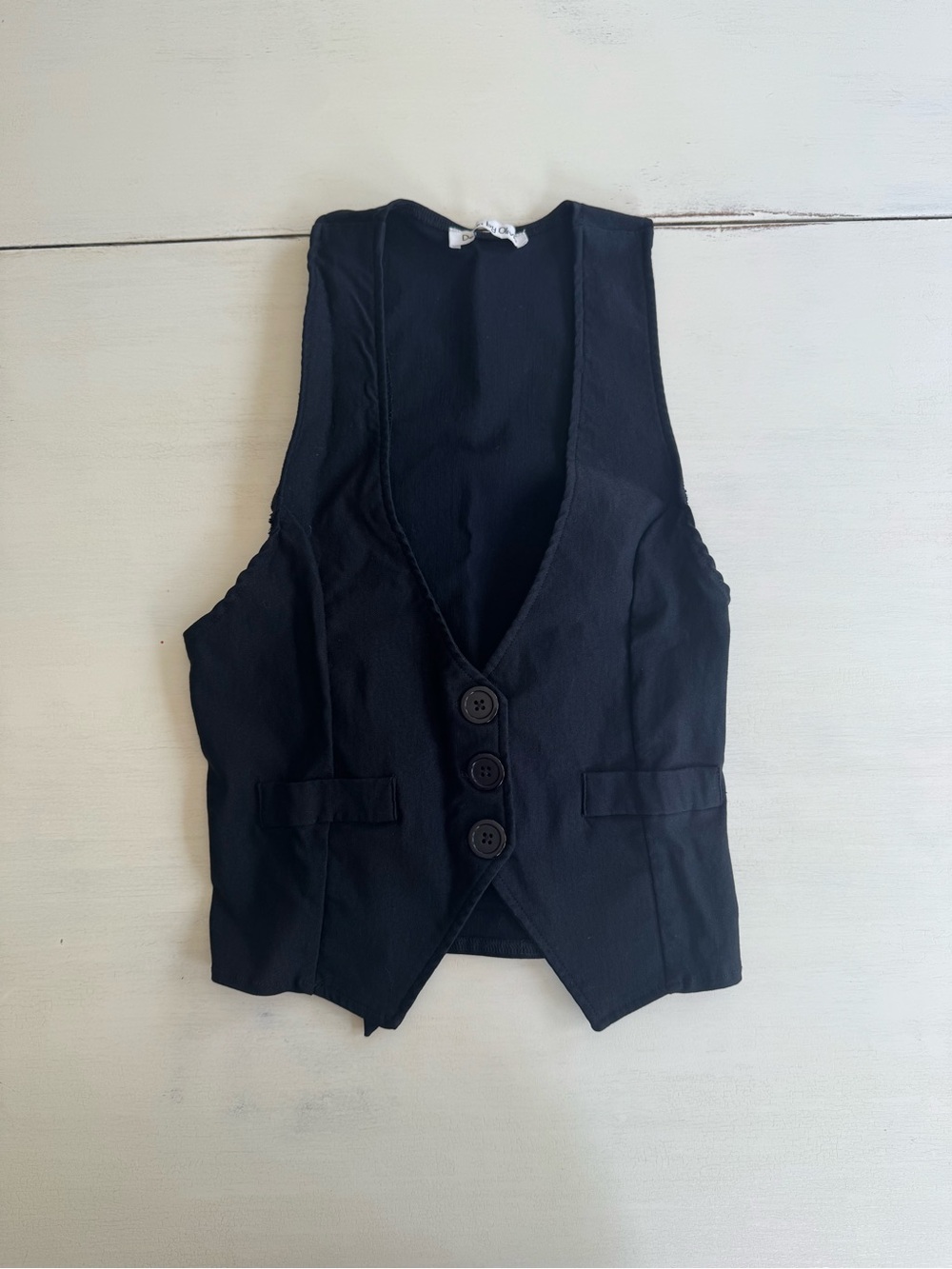 Black Button Front Vest